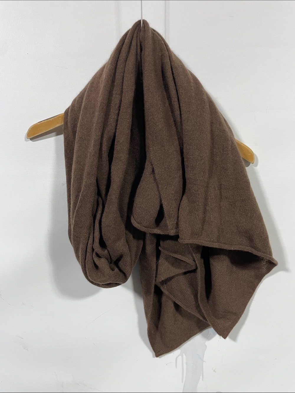 J. Crew cashmere Chocolate Brown Knit Wrap Scarf